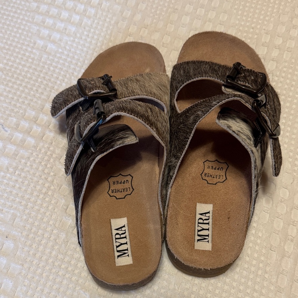 Myra Bag Women's Sandals - Brown and Black - NWOT never worn